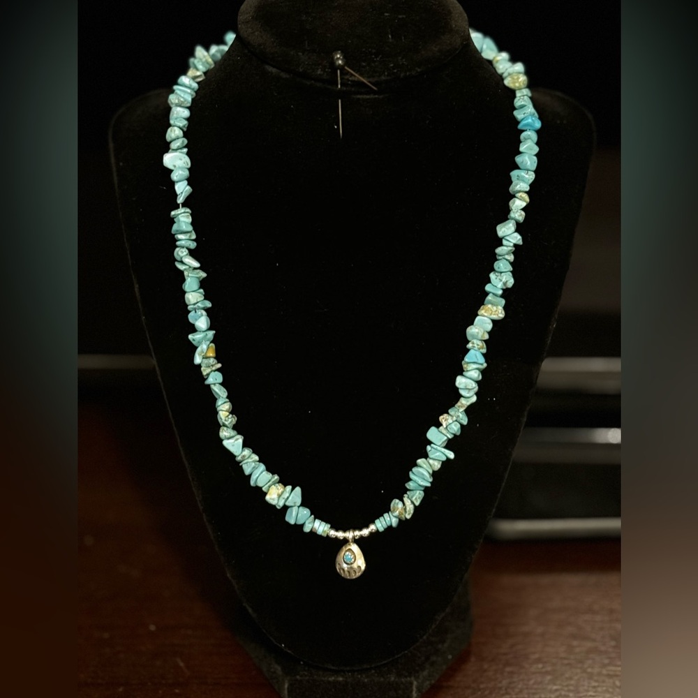 💙💙TURQUOISE and sterling silver Bear Paw pendant.  ONE OF A KIND
